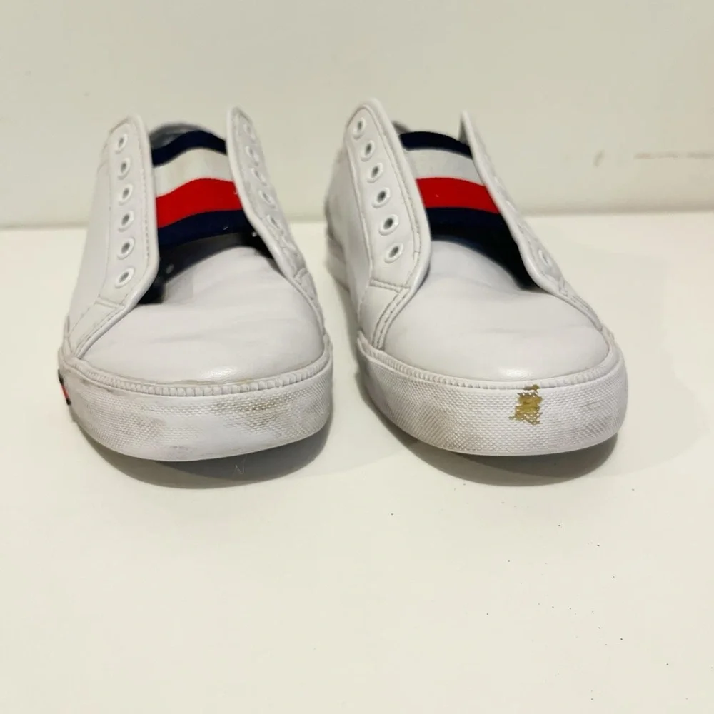 Tommy Hilfiger White and Red Slip-On Sneakers‎